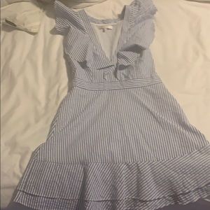 Wayf Manning blue and white stripped dress